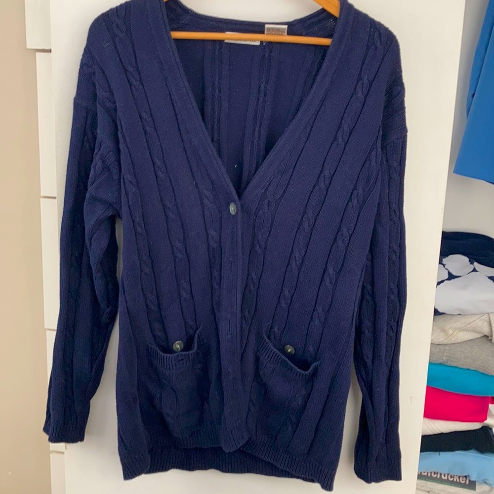 Navy knit cardigan